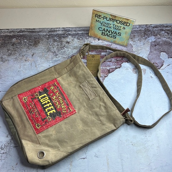 Clea Ray Bags Clea Ray Repurposed Canvas Crossbody Shoulder Bag